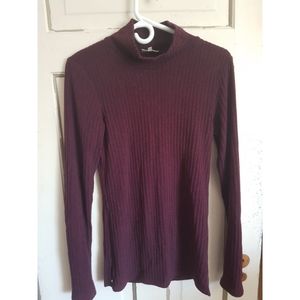 Aritzia Wilfred Free Mock Neck Burgandy Turtleneck